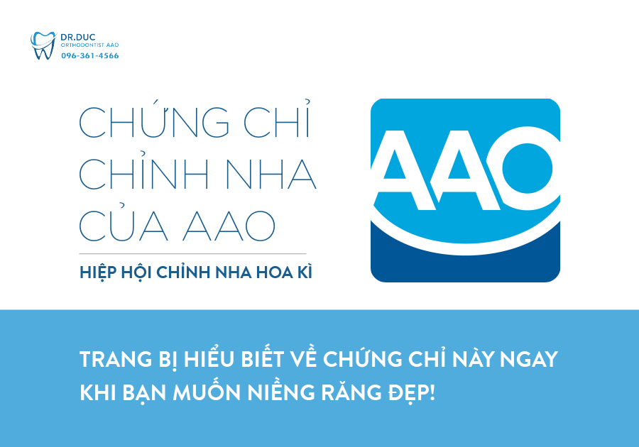 Chứng chỉ chỉnh nha của Hiệp hội chỉnh nha Hoa Kỳ AAO 1
